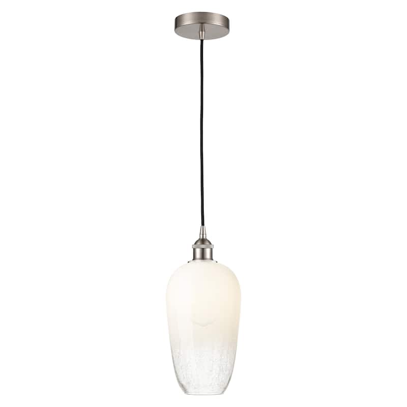 Innovations Lighting Endless Possibilities Edison - Brookhaven Flute - 1 Light 7" Cord Hung Mini Pendant - Brushed Satin Nickel/Opal
