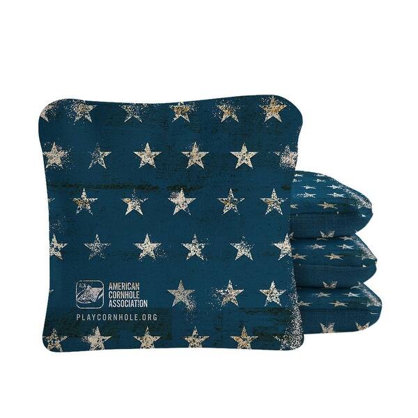 slide 2 of 4, Vintage American Flag Blue Dual Sided Cornhole Bags