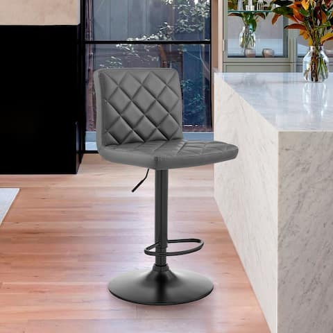 The Duval Adjustable Faux Leather Swivel Bar Stool