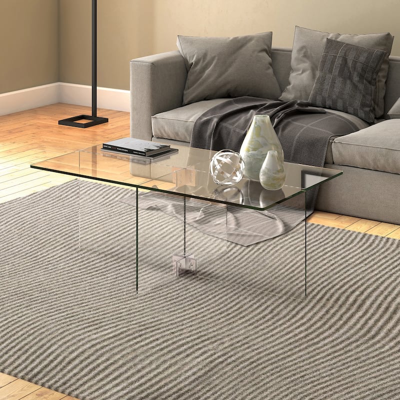 Silver Orchid Carlisle Glass Coffee Table - Clear