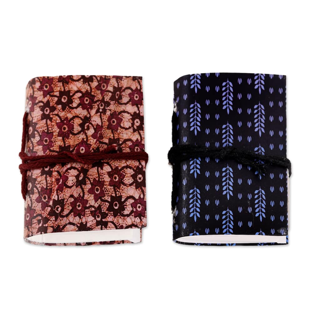 Novica Handmade Nature'S Delight Handmade Paper Mini Journals (Set Of 2)
