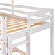 preview thumbnail 28 of 26, Twin Over Twin Bunk Bed with Shelves, Kids House Bed Wood Frame with Playhouse Roof, Window, Ladder and Safety Guardrails