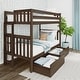 preview thumbnail 1 of 12, Max and Lily Twin over Twin Bunk Bed with Ladder and Storage Drawers Walnut