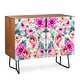 preview thumbnail 4 of 16, Deny Designs Geometrical Flowers Credenza (Birch or Walnut, 3 Leg Options)