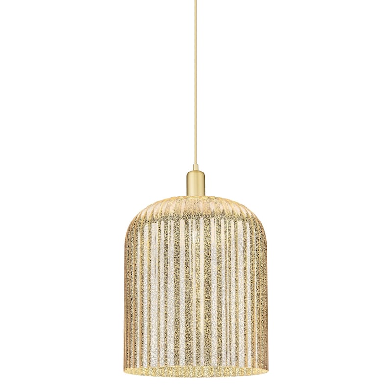 Innovations Lighting 716-1P-18-12 Bridal Veil Pendant Bridal Veil 12" - Satin Gold / Mercury