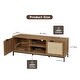 preview thumbnail 5 of 7, Anmytek Farmhouse 58" Wood TV Stand Fits TV's up to 65" Rustic Oak TV Console Media Table with 2 Rattan Doors