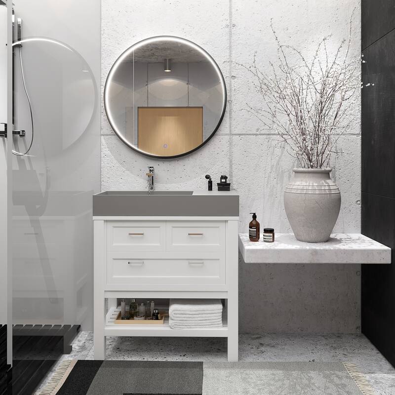 Amelia 36" - 72" Solid Surface Bathroom Vanity Top