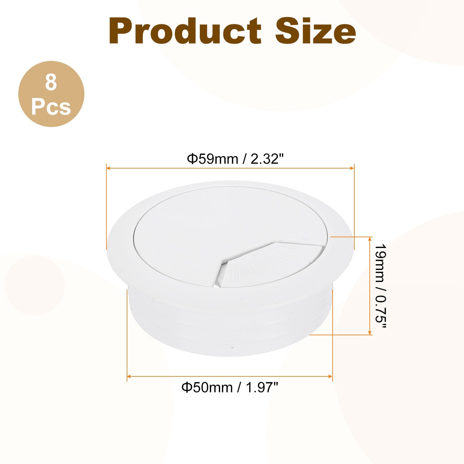 Desk Grommet, Plastic Cable Hole Cover, Wire Cord Cable Organizer for Home Office Computer Desk Cabinet