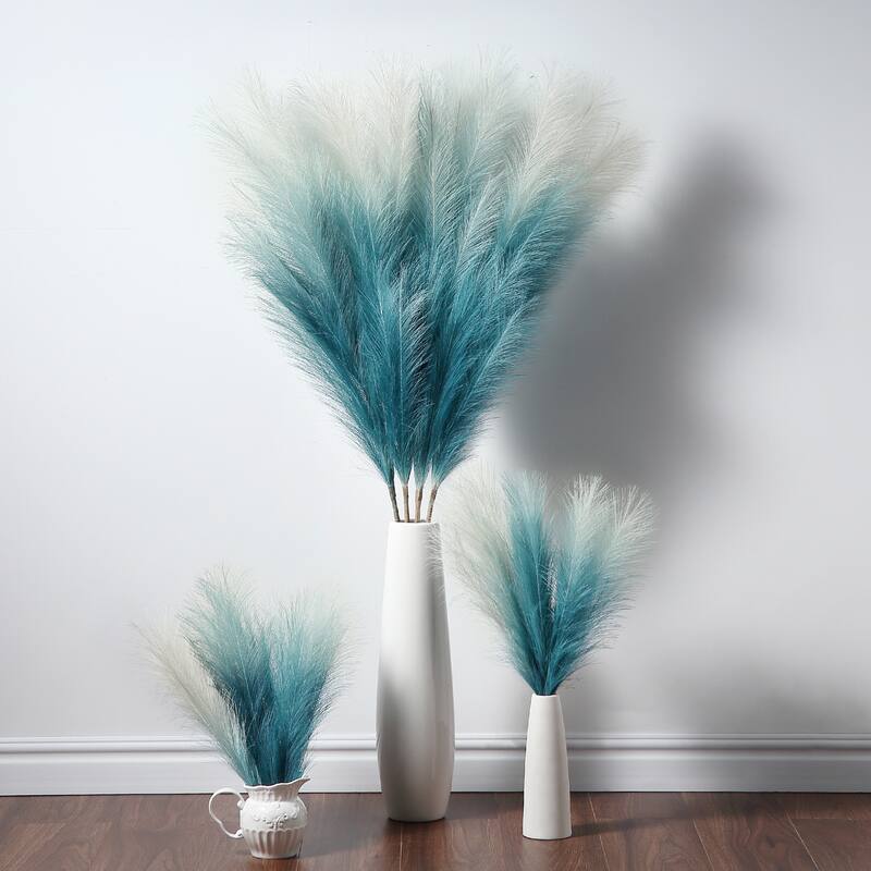 4 PCs Extra Large Faux Pampas Grass Decor