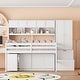 preview thumbnail 4 of 29, Full Size Wooden Loft Bed with Desk, Drawers and Shelves, White
