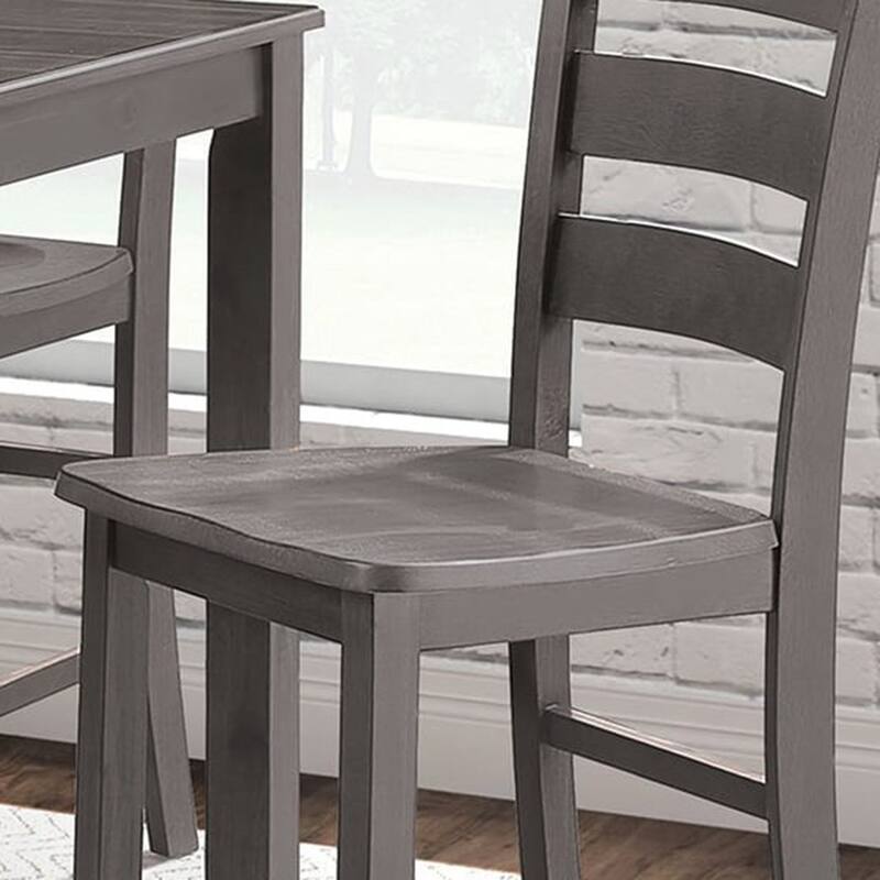 Farmhouse Gray Solid Wood 5-piece Counter Height Dining Table Set