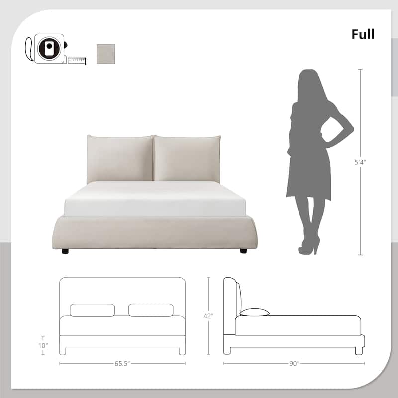Layton Chenille Upholstered Platform Bed, Full