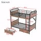 preview thumbnail 5 of 13, Twin XL Metal Bunk Bed with LED Light, Charge Station, and Storage Drawers