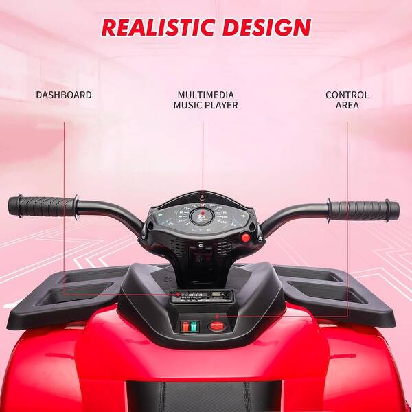 dimension image slide 4 of 6, Kids Ride On Car ATV Battery Powered Car