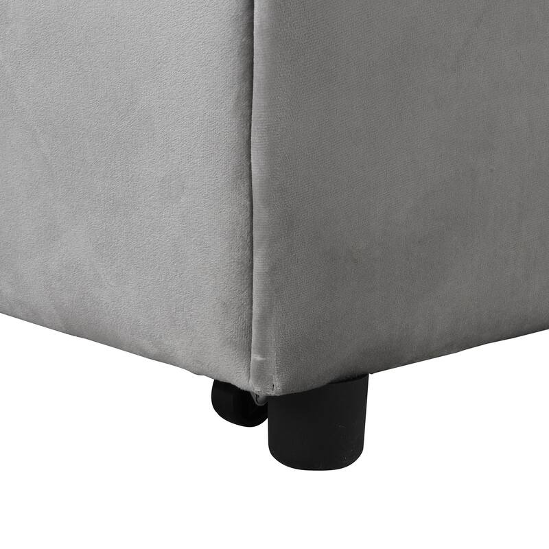 39.8" Single Folding Ottoman Sofa Bed with Adjustable Back and Pillows for Living Room