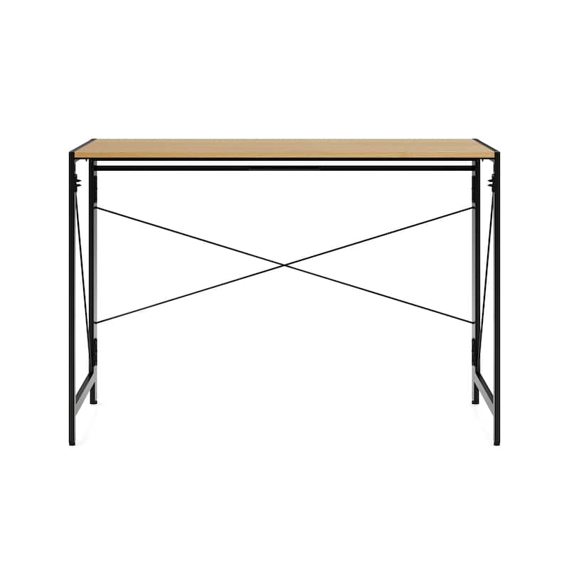 Space Solutions 43-in Folding Desk for Home/Office, Black/Teak
