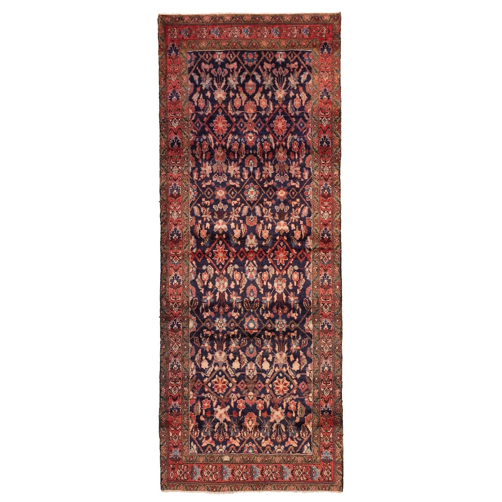 ECARPETGALLERY Hand-knotted Andelz Navy Wool Rug - 3'5 x 9'4