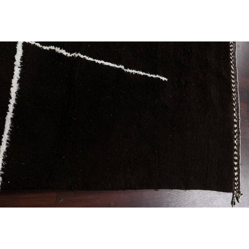 Modern Moroccan Oriental Area Rug Wool Hand-knotted Office Carpet - 5'3" x 9'0"