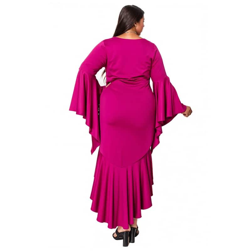 L I V D Women's Plus Size Arielle Flowy Mermaid Hem Dress