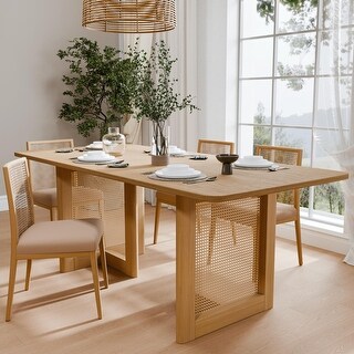 Wooakway Solid Wood 67'' Square Dining Table for 6 People Nordic style ...