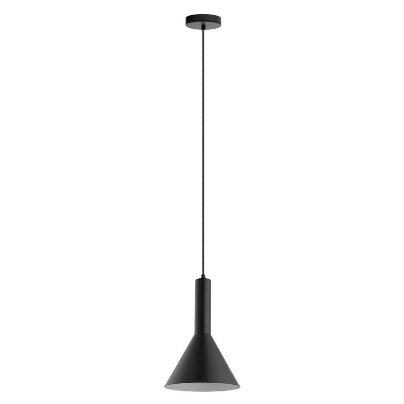 Eglo Canalello Black Exterior and White Interior Mini Pendant - Black