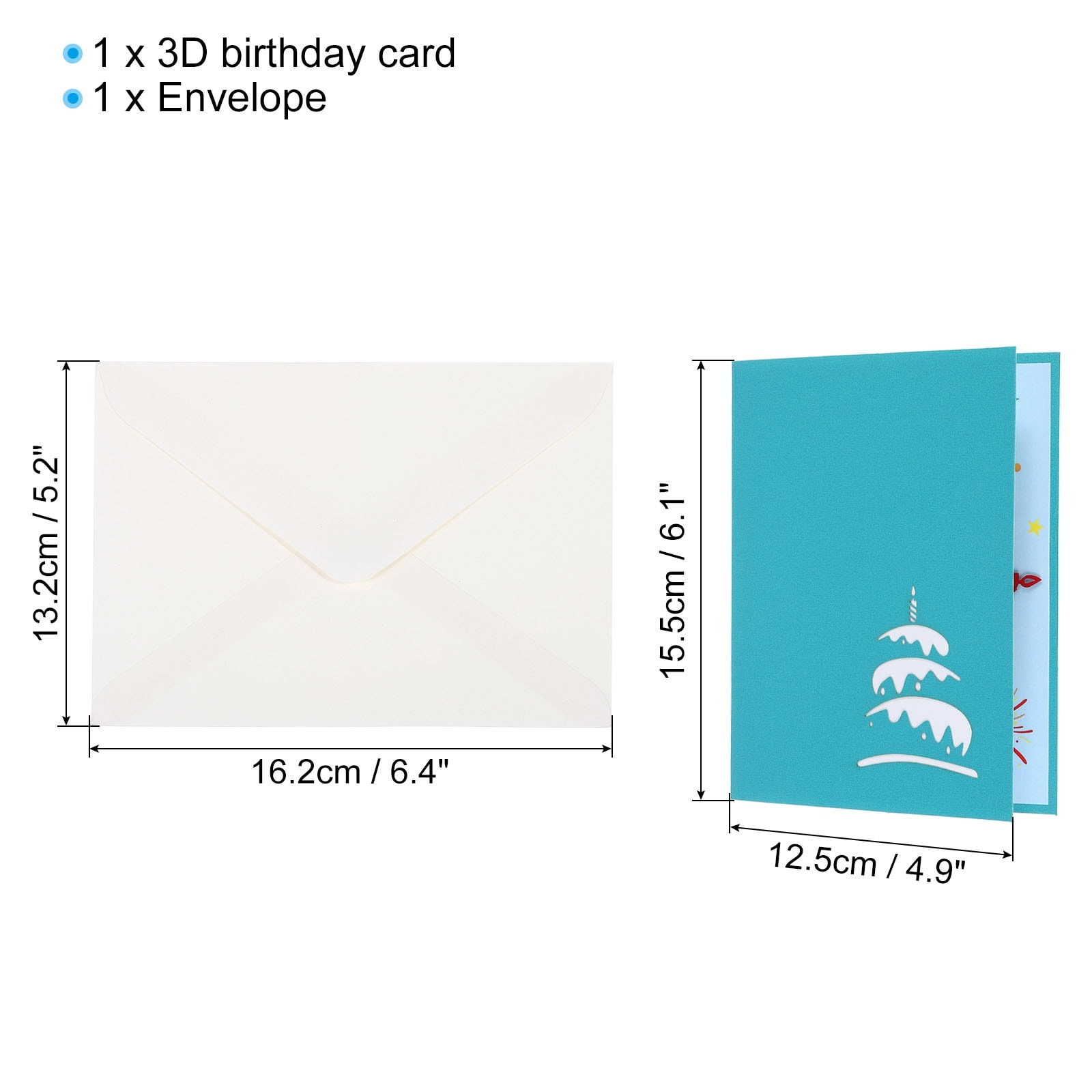 Birthday Card Pop-Out Cake Birthday Card Gift Card Funny Happy Birthday 3D Sweet with Envelope for Women Gift Best Friend