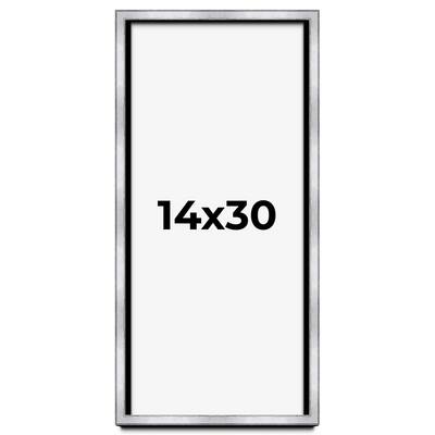 14x30 Shadow Box Frame Silver | 1.375 Inches Deep Real Wood