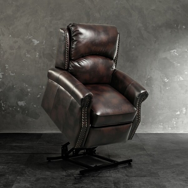 Brown Electric Power Lift Chair Recliner Sofa for Elderly with