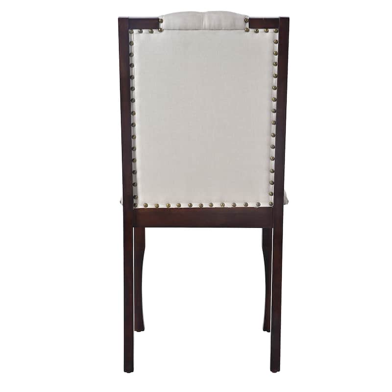 Retro Light Luxury Dining Chair High Back Diamond Button Tufted Dining Chair with Nail Head Trim, for Dining Room, 4-Piece Set