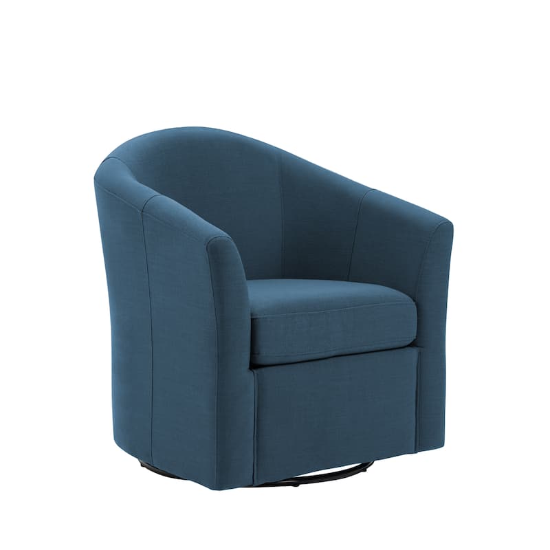 Anna Upholstered Swivel Barrel Accent Chair