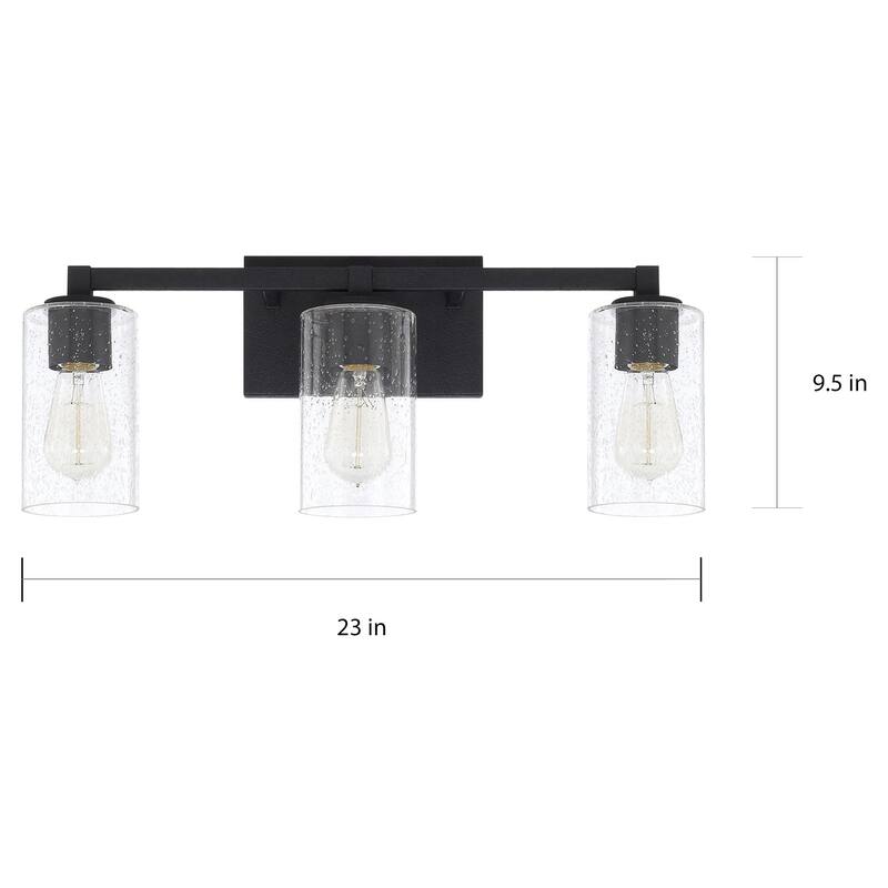 Ravenwood 3-light Black Iron Bath/ Vanity Fixture