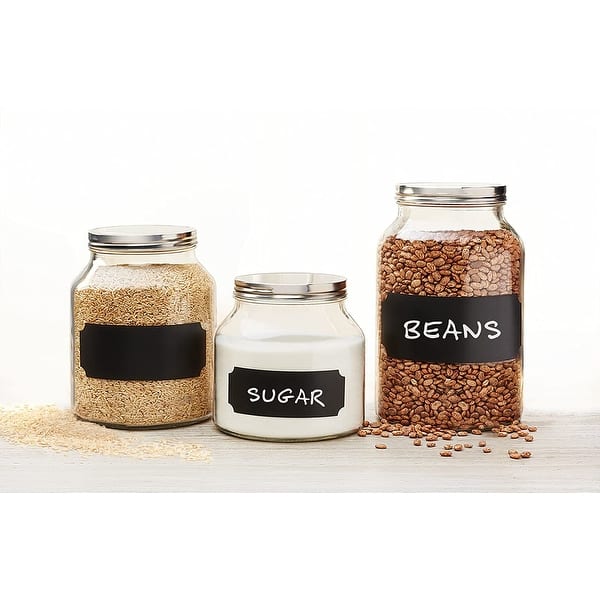 Amici Home Venice Chalkboard Glass Storage Canister, Small, 76 Ounce - Clear