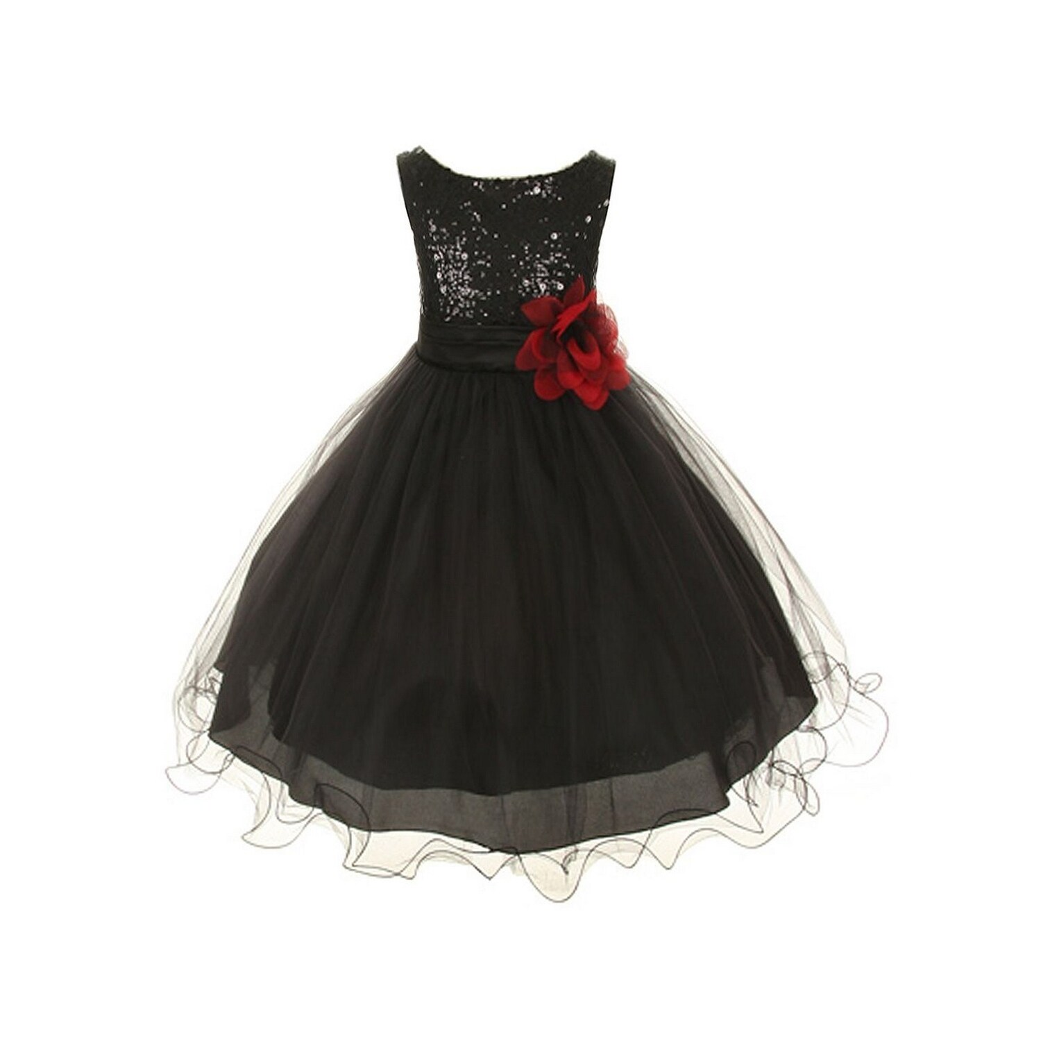 Shop Kids Dream Big Girls Black Sequin Bodice Flower Girl Dress