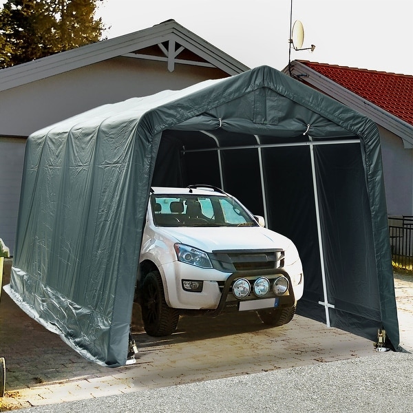 10'x10' Carport Garage Car Shelter Canopy Tent Sidewall with Windows Stable 