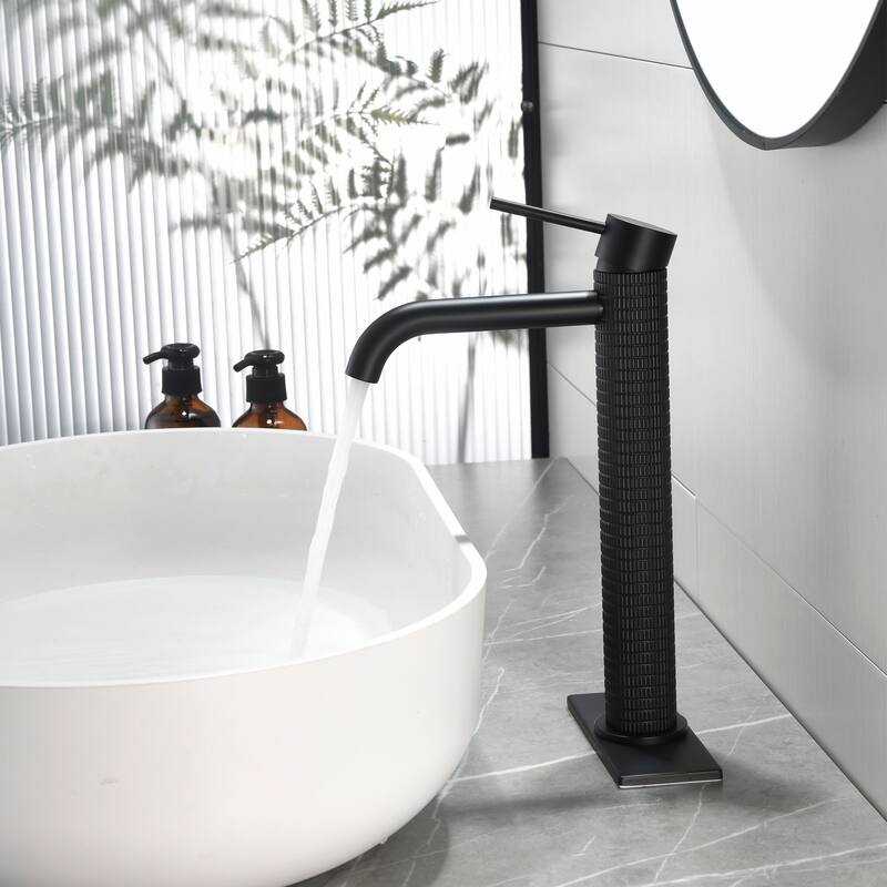 11.8"H Solid Brass Single-handle Bathroom Sink Faucet