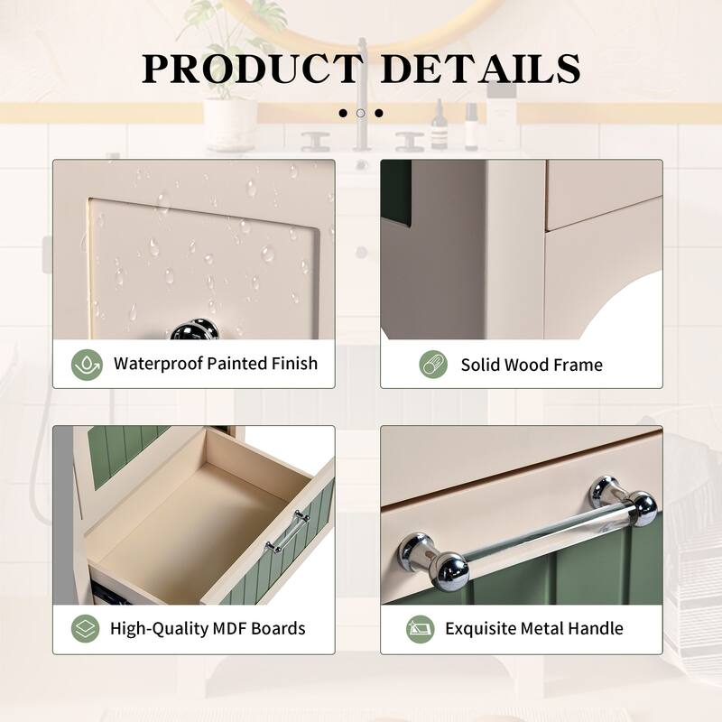 24" Bathroom Vanity Cabinet Set with 2 Drawers