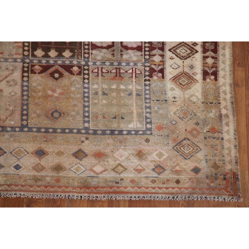 Hand Knotted Oriental 100% Wool Carpet Traditional Garden Design Multi-Colored Bakhtiari Area Rug - 9' 6'' X 6' 5''