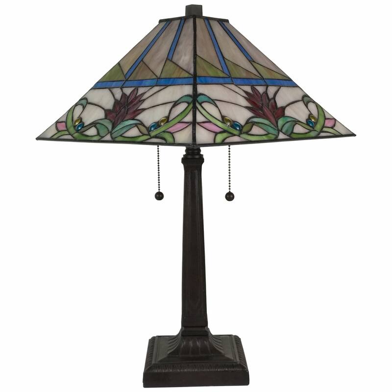 22-Inch Dark Brown Metal Candlestick Table Lamp with White Shade - 11" x 21" x 22"