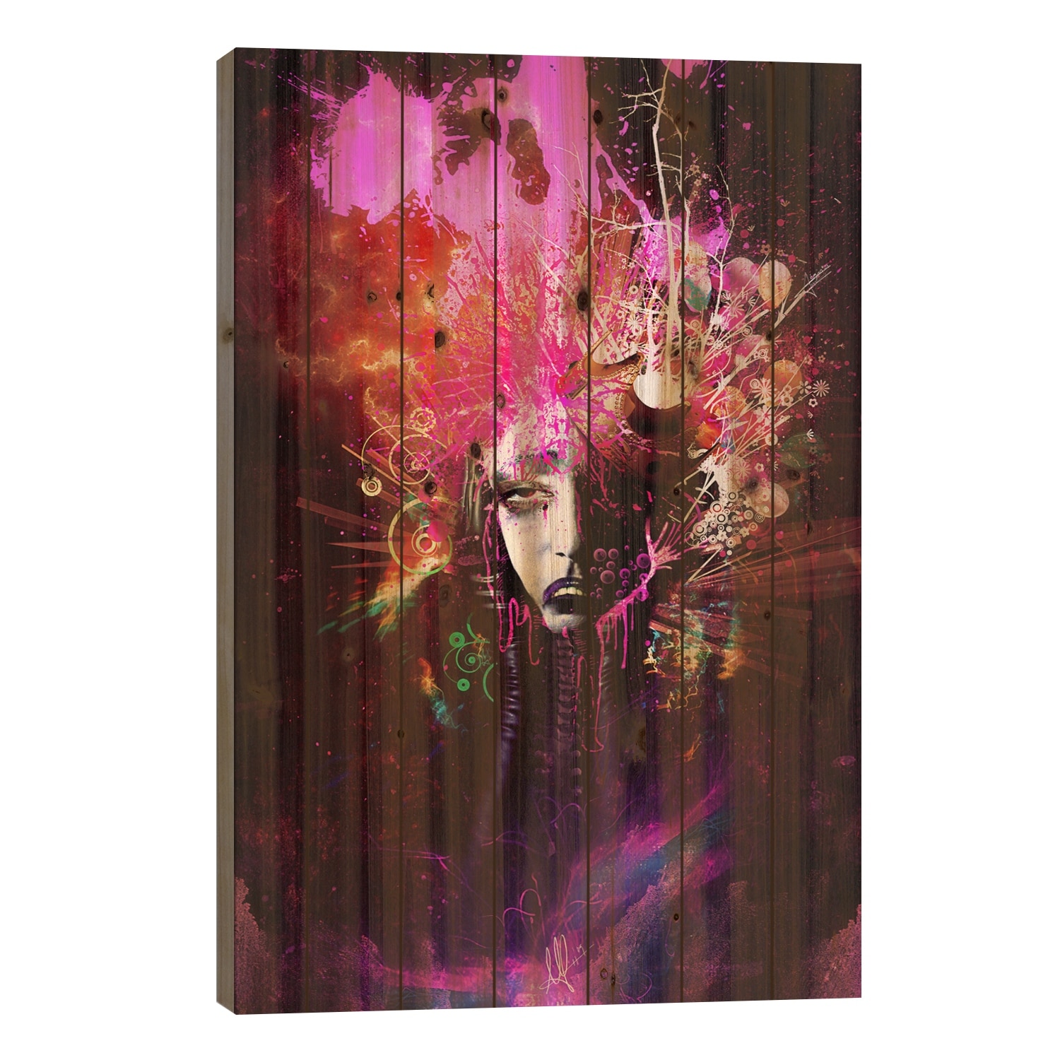 Overdose Print On Wood by Mario Sanchez Nevado - Multi-Color
