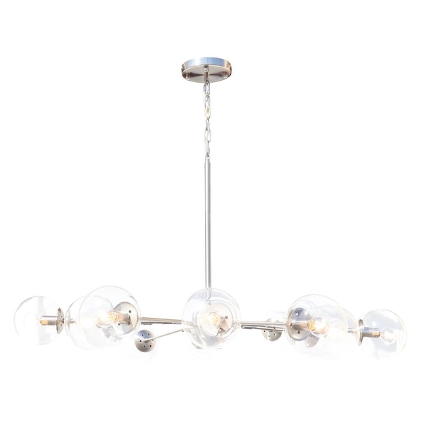 Bistro Clear Gl Globe Chandelier 12 Light Brushed Nickel Bistro Clear Gl Globe Chandelier