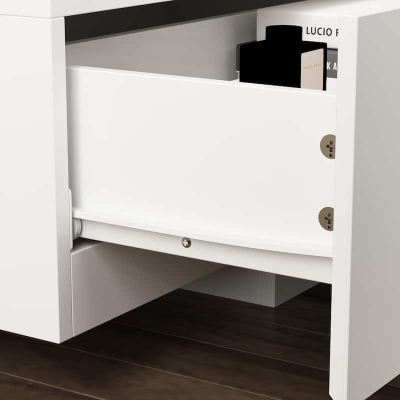 94.5" TV Stand Efficient Cable Management and Spacious Storage Console