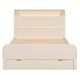 preview thumbnail 20 of 22, Full Size Platform Bed with Storage Headboard and Large Drawer, Wood Color