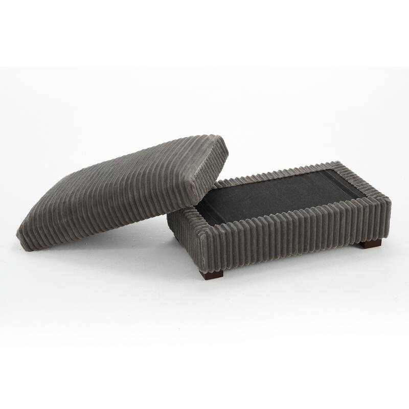 40"W Cotton Flannel Modular Sectional Ottoman