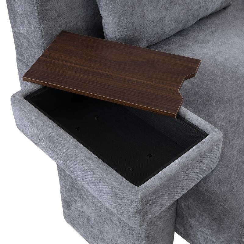 Oversized Armchair with Hidden Storage Compartment, 48'' Upholstered Single Sofa Chair w/ Pillow Reading Chair for Waiting Room