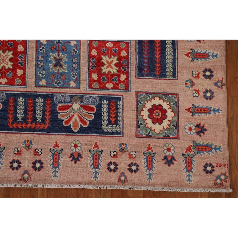 Garden Design Kazak Oriental Traditional Wool Area Rug Hand-knotted - 6'8" x 9'11"