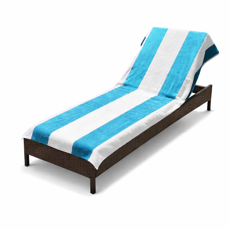 Superior Cotton Cabana Stripe Standard Size Towel/ Chaise Lounge Chair Cover