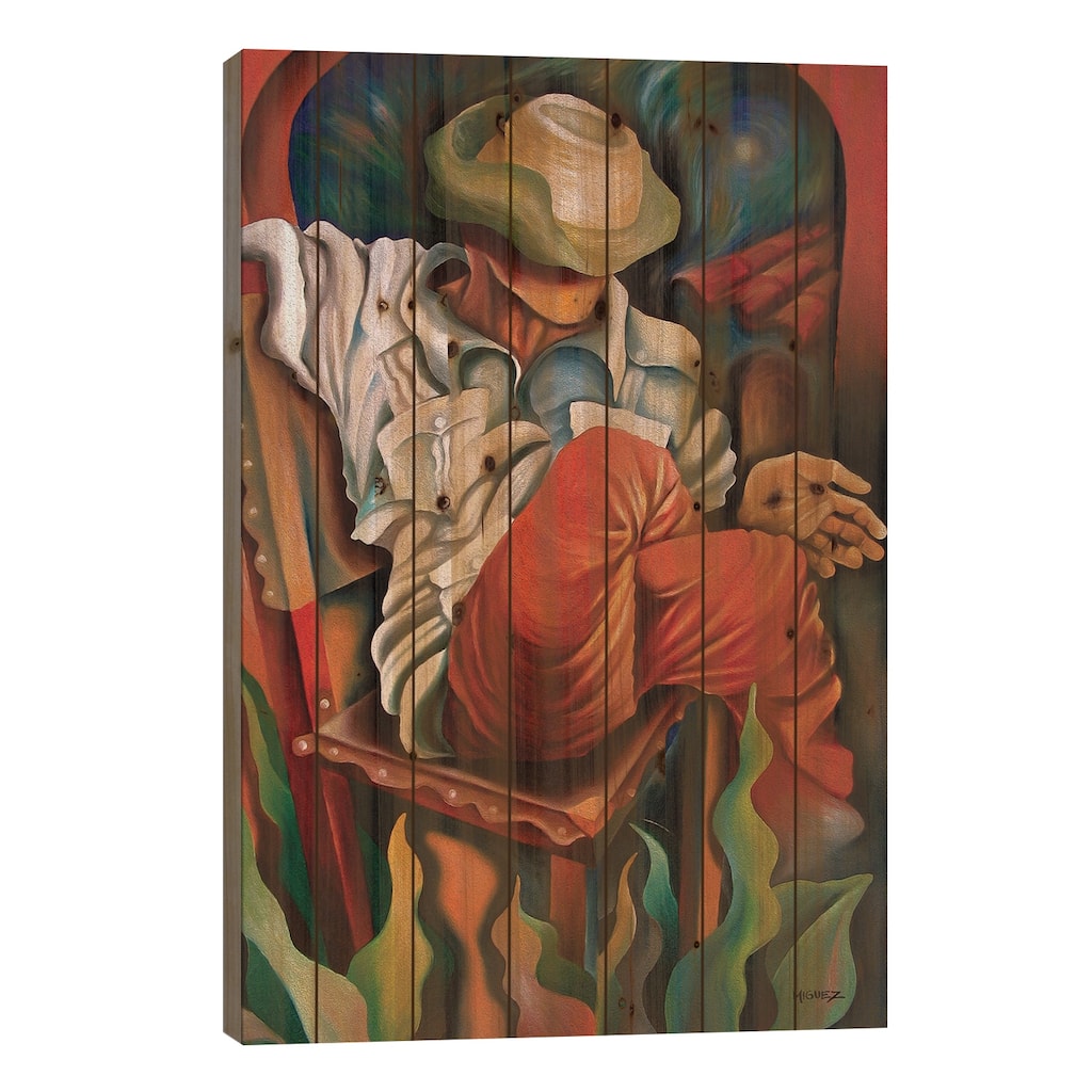 Waiting For Better Times Print On Wood by Dixie Miguez - Multi-Color
