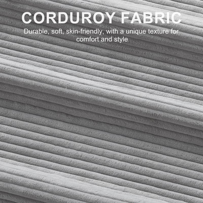 Futzca 3-in-1 Convertible Corduroy Sofa Bed with Storage, L-Shaped Sectional Couch