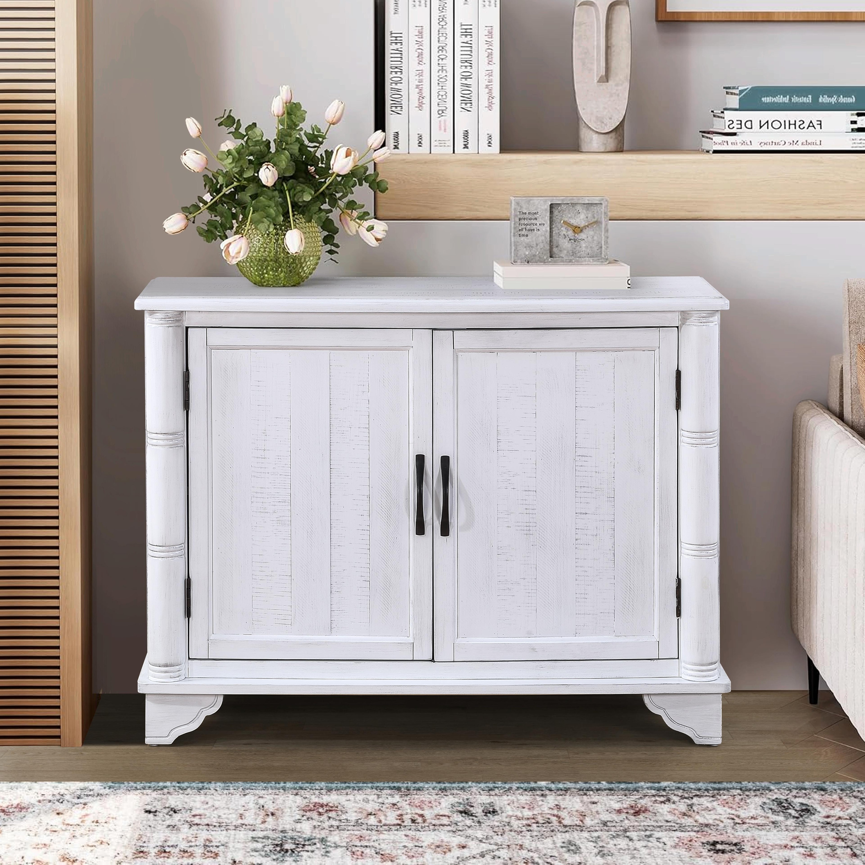 40" Retro Console Table with Adjustable Storage Shelf