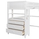 preview thumbnail 6 of 48, Twin Loft Bed with Drawers and Desk, Wooden Loft Bed with Shelves - White